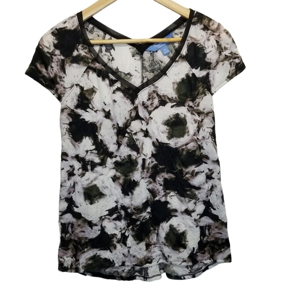 Simply Vera Wang Shirt Petite Small Floral Cap Sleeve Top - Picture 5 of 5